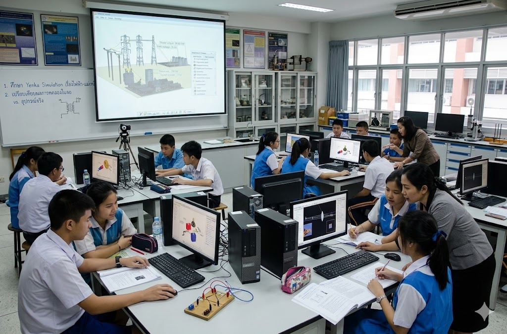 การเรียนรู้แบบกลุ่มในห้องปฏิบัติการเทคโนโลยีและไฟฟ้า