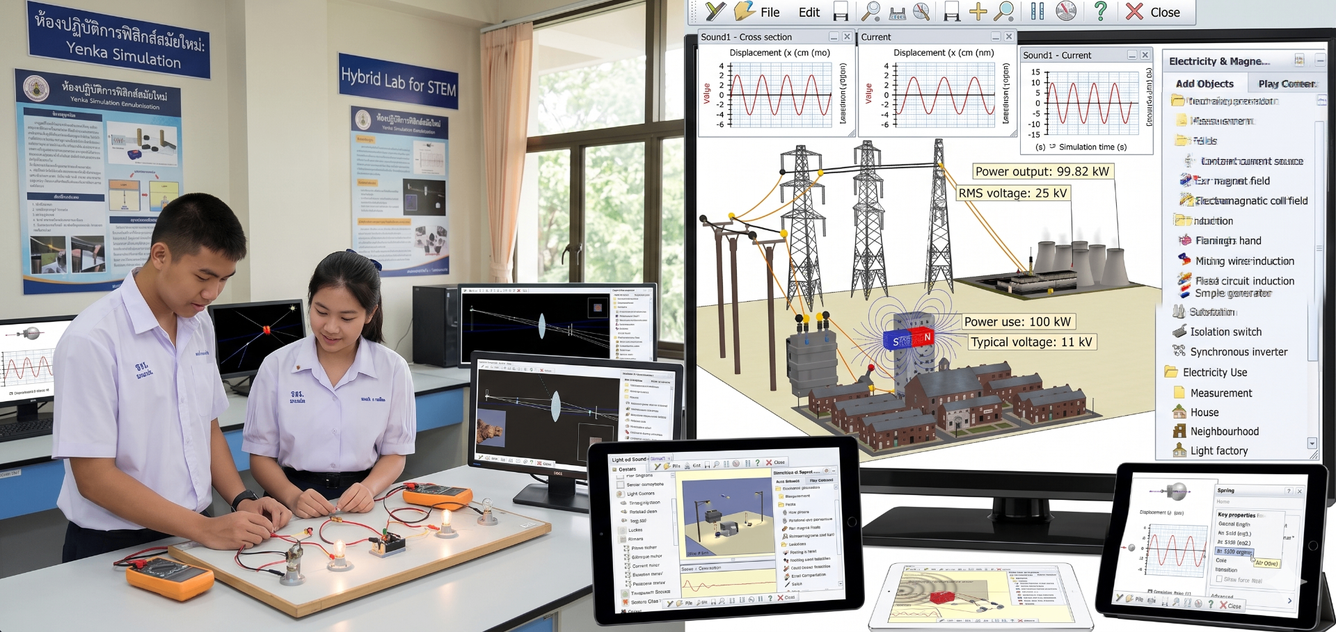 Hybrid Lab for STEM เชื่อมวงจรจริงกับการจำลองฟิสิกส์และพลังงาน